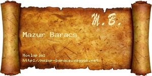 Mazur Baracs névjegykártya